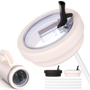 Tumbler Flip Straw Lid Replacement fit for Stanley Quencher 40 oz,Spill & Leak Proof Splash Resistant,Reusable Tritan Lids BPA Free Tumbler Cover for Stanley Cup Accessories