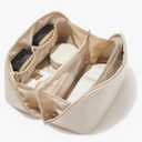 EACHY Travel Makeup Bag,Large Capacity Cosmetic Bags for Women,Waterproof Portable Pouch Open Flat Toiletry Bag Pattern Makeup Bag