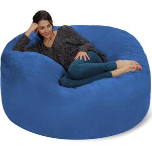 Chill Sack Bean Bag Chair - 5' Giant Memory Foam Lounge Chair with Soft Microfiber Cover  Cozy Furniture for Living Room, Dorm, & Kids' Rooms  Comfortable 5 Ft, Microsuede Lounge Sofa, Royal Blue
