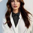 Denim Fake Collar for Women, Black Denim Collars for Women Fashionable Lady Fake Sweater Detachable Dickey Removable Choker Blouse Top for Girls Decorative Favors Valentine's Day (Black)