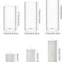 72 Pcs Pillar Candles and Glass, 2.6'' X 4.7'', 5.9'', 7.9'', White