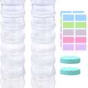 2 Pack 7 Day Pill Organizer Case Stackable Weekly Supplements Vitamins Pills Holder Dispenser Large Translucent Clear with Extra Lid