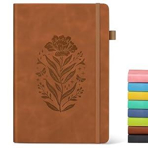 Lined Journal Notebook for Men Women, A5 Brown Leather Journals for Writing, 200 Pages College Ruled Journal Notebook, Travel Daily Journal Notebook for Work School, Note Taking 5.75'' X 8.38''