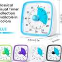 Yunbaoit Visual Timer with Night Light, 60-Minute Countdown Timer for Kids and Adults, Silent Classroom Timer, Time Management Tool for Home, School, or Work (Light Blue)