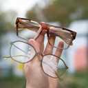 VISOONE Square Brown Blue Light Blocking Glasses TR90 Vintage Men Women ALBA