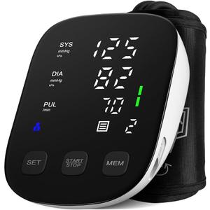 Blood Pressure Monitor with Large Display, Blood Pressure Machine Upper Arm Large Cuff(8.7"-16.5"), High Automatic Blood Pressure Monitors Cuff for Home Use, BP Monitors (Black)