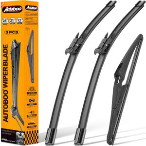 AUTOBOO 28"+21" Windshield Wipers with 12" Rear Wiper Blade Replacement for Mercedes-Benz ML-Class W164 2006-2011 ML320 ML350 ML550 ML63 2005-2012 X164 GL-Class W251 R-Class -Original Factory Quality