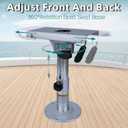 Adjustable Boat Seat Pedestal for Pontoon Captain Chair,13 to 19 Inch Adjustable Height Locking Swivel Boat Seat Base Pedestal,Corrosion Resistant Aluminum Boat Seat Mount Base for Fishing Bass Boat