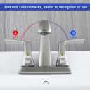 VXV Bathroom Faucet Brushed Nickel, 2 Handles Low Arc Bathroom Sink Faucets, 4 Inch Centerset Bath Lavatory Faucets with Pop-up Drain & Faucet Supply Lines (BN)