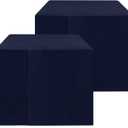 HolidayIdeas 2 Pack Square Fitted Table Covers - 34 x 34 Inch -Card Table Clothes Washable Tablecloth Protectors for Parties, Holiday Dinner, Trade Show, Vendor Stand, Navy