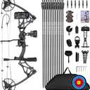 Compound Bow Package for Adults and Teens, 0-70 Lbs Draw Weight,23.5"-31" Draw Length,Limbs Made in USA,Lightweight Design,Archery Hunting Bow Set, Fully Adjustable,2024 New