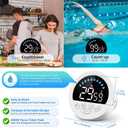 Waterproof Shower Timer - Large LED Screen with Waterdrop Progress Bar | ADHD Tool for Kids Adults, 4 Volume, Battery Powered Digital Countdown Count-up Stopwatch for Bathroom Toilet