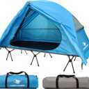4-in-1 Camping Cot Tent, Foldable Elevated Tent Set for 1 Person to Use, Elevated Camping Bed Tent for Outdoor Hiking, Camping, 2.2 feet wide