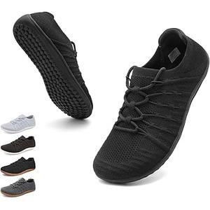 Mens Barefoot Shoes Wide Toe Minimalist Trail Running Shoes Zero Drop Walking Shoe Outdoor Casual Sneaker,Black, 47