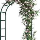 RUBFAC Metal Garden Arch, Wedding & Event Decoration, Garden Trellis for Climbing Plants, Assemble Freely 2 Sizes for Various Climbing Plant Roses Vines Bridal Party Decoration, Army Green, 1 Pack