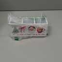 Red Christmas Kitchen Utensils Holder with 3 Compartments, Holiday Winter Christmas Cooking Utensil Holder Organizer for Countertop, Red Xmas Wooden Box Sign Desk Decor