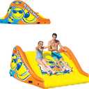 WOW Sports - Sports Slide N Smile - Inflatable Floating Giant Water Slide For Adults & Children - Pool Accessory - Perfect for Lake & Pool Parties - 2 lanes (9 ft)
