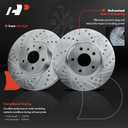 A-Premium 11.81 Inch (300mm) Front Drilled and Slotted Disc Brake Rotors Set Compatible with Select Ford and Lincoln Models - Fusion 2013-2020, MKZ 2013-2016 2-PC Set