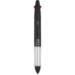 PILOT Dr. Grip 4+1 Multi-Function Refillable & Retractable Ballpoint Pen + Pencil, Fine Point, Black Barrel, Black/Red/Blue/Green Inks, Single Pen (36220)