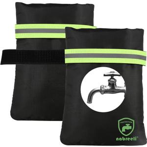 2Pack Outdoor Faucet Covers for Winter Freeze Protection, 8.5″x5.9″x1.9″ Thicker Hose Bib Insulation Cover Waterproof & Frost Free Outside Spigot Cover Bags Insulated Covers with Reflective Strips