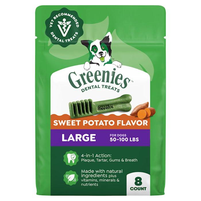 Greenies Dental Bone Dog Treat Sweet Potato Large 12oz, BBD 7 OCT 27