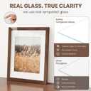 Fun Memories 6x8 Picture Frame for Wall & Tabletop Display, USA-Sourced Walnut Wood Photo Frame 6x8 Matted to 5x7, Wooden 6 x 8 Frames Tempered Glass for Gallery