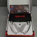 Redragon H878 3-Mode Wireless Blue Lighting Gaming Headset - Lightweight - 7.1 Surround Sound - 40MM Drivers - Detachable Microphone - Multi Platforms for PC, PS5/4/3, Switch, Mobile, White & Gray