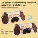 2 x Cute Pencil Case, Kawaii Special Puppy Design Bag & Pouch, Big Large Capacity 5-Compartment Case for School Supplies, Ideal for Boys & Girls (Beige)