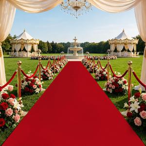 Red Carpet Runner for Partys, 3x10 Feet 450 GSM Extra Thick Non-Slip Waterproof Aisle Rug for Weddings, Events, Banquets, Hollywood Runway & Proposal