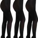Citystl 40D Black Tights for Women, 3 Pairs Semi Opaque Tights, Control Top Microfiber Pantyhose for women (Medium)