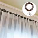 24 Pcs Wooden Curtain Rings, Curtain Rod Rings, Curtain Rings with Clips, Compatible with 1 Inch Rod, Brown Walnut, 1.7 Inch Inner