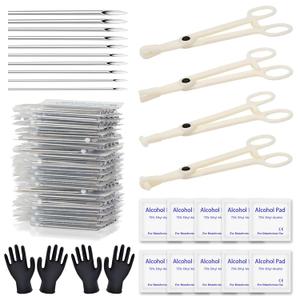 Rayyl Body Piercing Tool Kit - 42Pcs Piercing Kit with 12G 14G 16G 18G 20G Piercing Needles Piercing Clamps Forceps for Ear Nose Belly Button Tongue Eyebrow Body Piercing Tool Kit Piercing Supplies
