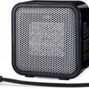 Amazon Basics Ceramic Space Heater, Mini Heater for Office Desk, Portable Tent Heater (Indoor Use), 500 W, With Tip-Over Protection, Lightweight (1.4 LBS), Black, 5.87D x 3.15W x 5.95H