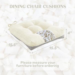Chair Cushions for Dining Chairs, Tufted Memory Foam Chair Pads with Non-Slip Backing, Kitchen Seat Cushions with Ties, Washable Seat Pads Set, 2 PCS
