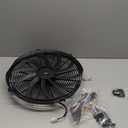 BLACKHORSE-RACING 16" 16 inch Electric Radiator Fan High 3000 + CFM Thermostat Wiring Switch Relay Kit Black
