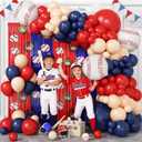 Baseball Party Decorations Balloon Arch Kit with 2 Baseball Foil Fringe Curtains, Baseball Decorations for Boys Sports Birthday, Game Day, Senior Night, Team Celebration Party Supplies