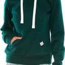 Urban Look Womens Active Long Sleeve Fleece Lined Fashion Hoodie Pullover with Plus Size (X-Large, Hunter Green)