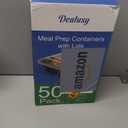 50 Pack (100-Piece) 24 oz Meal Prep Containers Reusable with Lids, Sturdy Leakproof & Food Safe, Microwave, Freezer, Dishwasher Safe Prep Containers, To Go Take Out Plastic Food Storage