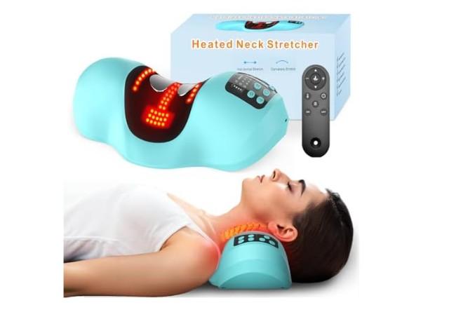 Upalled Red Light Therapy Neck Traction Pillow, Neck Stretcher for Neck Pain Relief, Cervical Traction Device