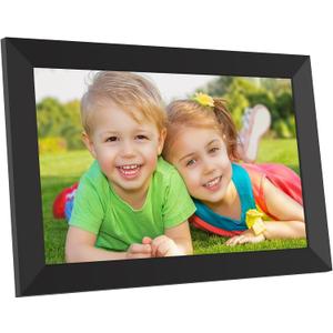 Digital Picture Frame 10.1 Inch, WiFi Digital Photo Frame with 16GB Storage, IPS HD Touchscreen, Instant Photo & Video Upload via Uhale APP, Wall-Mounted, for Mom, Housewarming Black