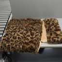 XeGe Cheetah Print Faux Fur Fluffy Pillowcases, Plush Shaggy Soft Long Pillow Covers, Fuzzy Decorative Leopard Print Pillow Cases, Furry Pillow Shams for Bed Couch Zipper, Set of 2(Standard, Brown)