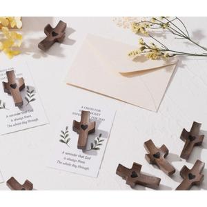 EYxsaxenk Wooden Cross Pocket Hug -10Set Cross My Heart Pocket Hug Gift