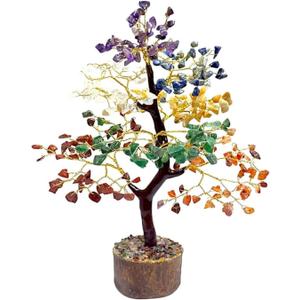 7 Chakra Crystal Tree for Positive Energy House Warming Gifts New Home of Life Decor Office Women Reiki Spiritual 8-10 Inch 300 Beads