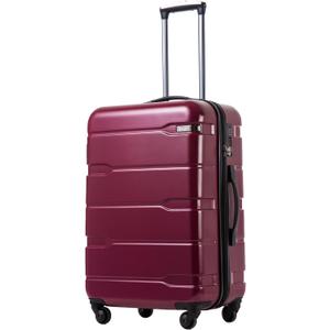 Coolife - Maleta de equipaje ampliable (slo 28.0 pulgadas) para PC + ABS con candado TSA integrado de 20 pulgadas, 24 pulgadas, 28 pulgadas (Radiant Pink.)