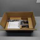 UPGRAVITY Dual Monitor Stand with Built-in Power Outlet, Vertical Stack Freestanding Monitor Mount for 13-32 inch Flat Curved Computer Screen, Metal Base, Height Adjustable, Max VESA 100x100mm