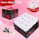 Preserved Flowers in a Box with Necklace Mothers Day Gifts for Mom Flowers for Delivery Prime That Last 3-5 Years 16 White Forever Roses Anniversary Birthday Gifts for Her Wife Women Girlfriend