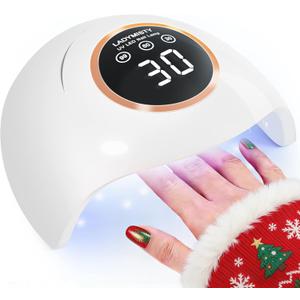 72W UV LED Nail Lamp, 2026 New Upgrade UV Light for Gel Nails with 18 Beads, 3 Timer Nail Dryer, LCD Display, Auto Sensor, Professional Nail Lamps for Gel Polish  Perfect Christmas Gifts, White Lamp