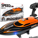 RC Racing Boat, High Speed Remote Control Boat for Pools/Lakes, Hobby Waterproof Rechargeable RC Boat for Kids Boys 8-12, LED Lighting, 2 Batteries