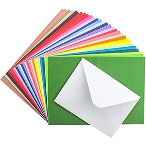 48 Pack Blank Folded Cards and Envelopes Colored Cards White Envelopes 5 x 7 Inch Colorful Greeting Cards 24 Assorted Colors Heavy Weight for Greeting,Invitation,Card Making