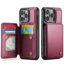 Vinich for iPhone 16 Pro Max Wallet Case with Card Holder, RFID Blocking Credit Slots Kickstand Shockproof Phone Cover Fit for iPhone 16 Pro Max 6.9" Burgundy